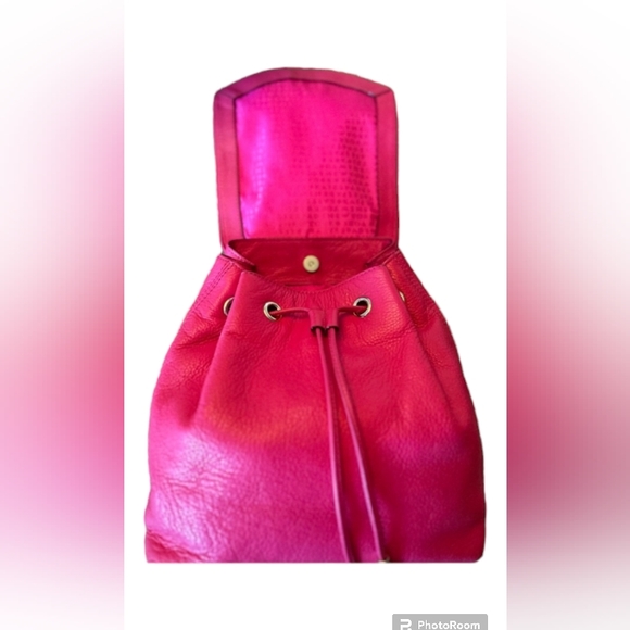 🎀BUNDLE HOLD 🎀KATE SPADE ♠️ HOT PINK  PEBBLED LEATHER BACKPACK EUC - Picture 2 of 9